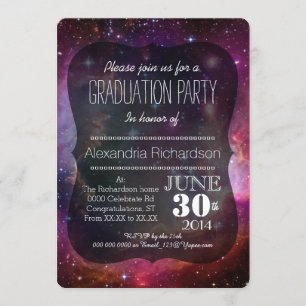 Invitation Hipster galaxy espace extra-atmosphérique Graduati