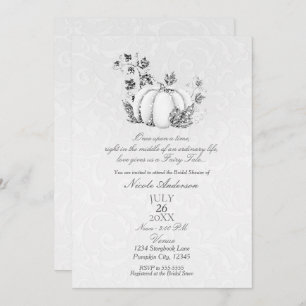 Invitation Histoire Argent Blanc Citrouille Fairy Tale Bride