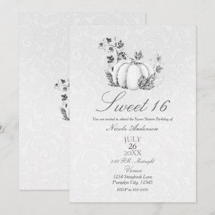 Invitation Histoire de conte de fées Citrouille Blanche Douce