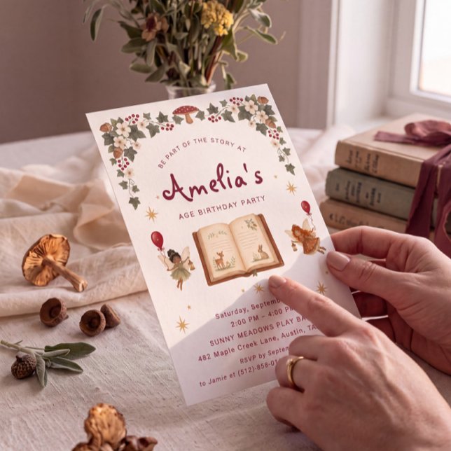 Invitation Histoire de Conte de Fées de la Forêt Enchantée po (Créateur téléchargé)