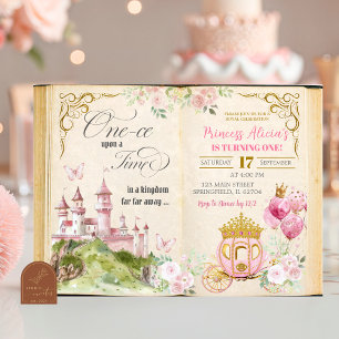 Invitation Histoire de conte de fées Princesse Premier Annive
