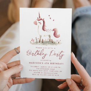 Invitation Histoire de fée magique Unicorn fête d'anniversair