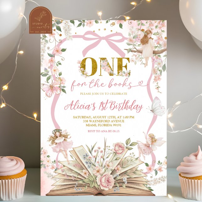 Invitation histoire de fée rose coquette pour anniversaire  (Créateur téléchargé)
