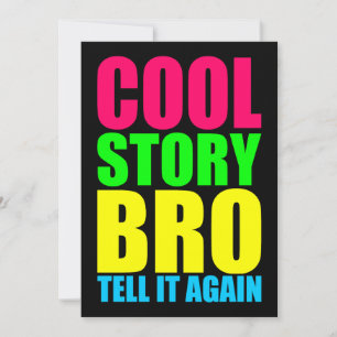 Invitation Histoire néon cool mec