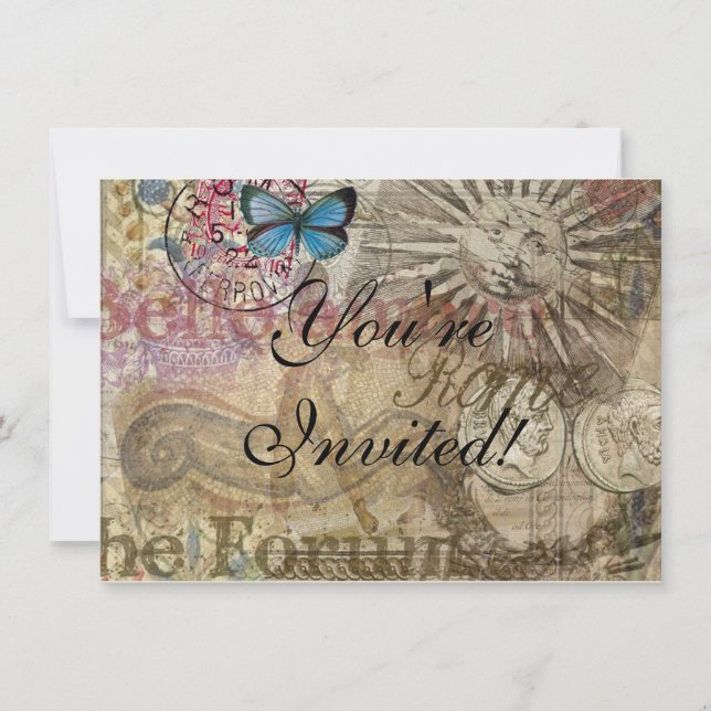 Invitation Histoire Romaine Italie Voyage Vacances Ville Féri (Devant)