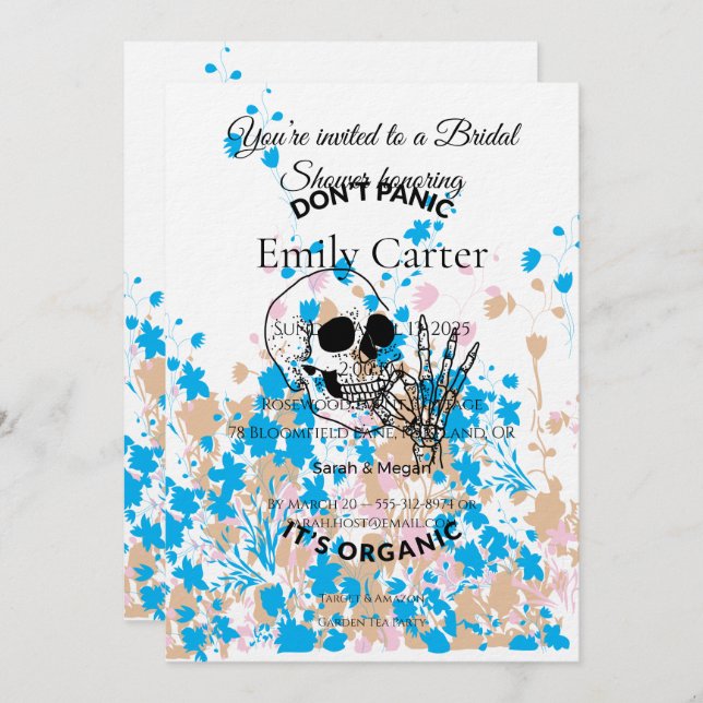 Invitation Hitchhiker’s Guide Art | Minimalist Cult Classic (Devant / Derrière)