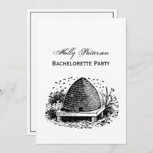 Invitation Hive et abeilles #1 Vintage héraldique