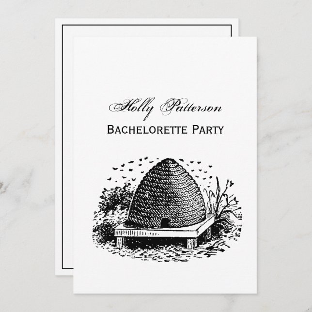 Invitation Hive et abeilles #1 Vintage héraldique (Devant / Derrière)