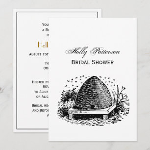 Invitation Hive et abeilles #1 Vintage héraldique