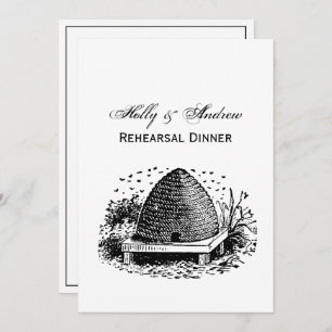 Invitation Hive et abeilles #1 Vintage héraldique