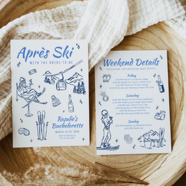 Invitation Hiver Apres Bachelorette de ski (Créateur téléchargé)