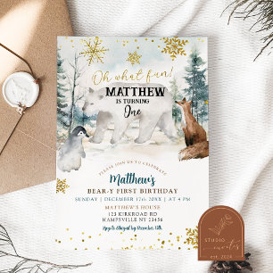 Invitation Hiver Artique Ours Polaire Un Anniversaire
