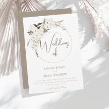 Hiver Blanc Taupe Floral Mariage de la couronne de