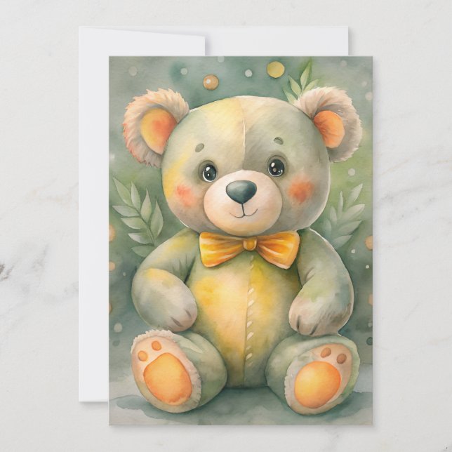 Invitation Hiver bleu avec cerfs (Devant)