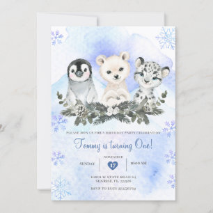 Invitation Hiver Blue Arctic Mountain Onedeland Anniversaire