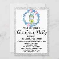 Hiver Blue Wreath Fête de Noël Argent