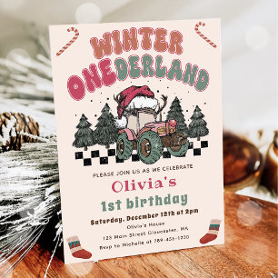 Invitation Hiver Camion ONE derland Noël 1er anniversaire