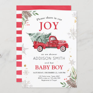 Invitation Hiver Camion Partager Joie Baby shower Froid à l'e