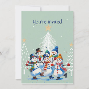 Invitation Hiver Custom Anniversaire Fête Joyeuse Danser Snow