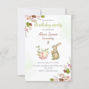Invitation Hiver dans Fun Bunny Pâques Anniversaire
