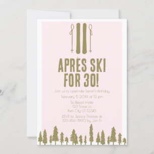 Invitation Hiver de ski d'Apres 30e anniversaire