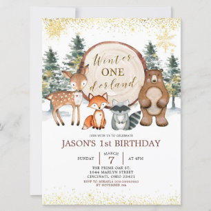 Invitation Hiver Forêt des Onederland Bois Anniversaire Invit