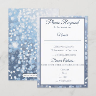 Invitation Hiver Icy Blue Wedding RSVP