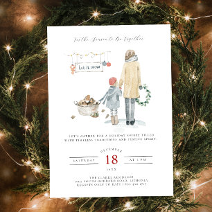Invitation Hiver Joyeux Fête de Noël Nostalgique