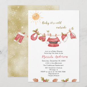 Invitation Hiver Joyeux Noël Snowman Aquarelle Baby Sho