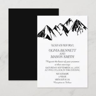 Invitation Hiver Mariage campagnard Rocky Mountain Lake
