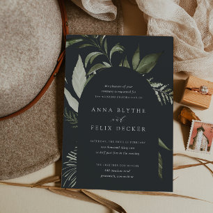 Invitation Hiver Meadow Green Mariage d'arc botanique
