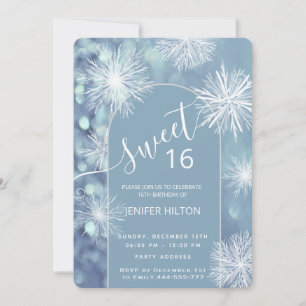 Invitation Hiver merveilleux aquarelle flocon doux 16