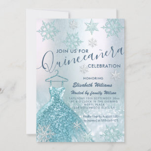 Invitation Hiver merveilleux bleu robe glittery ombre invita