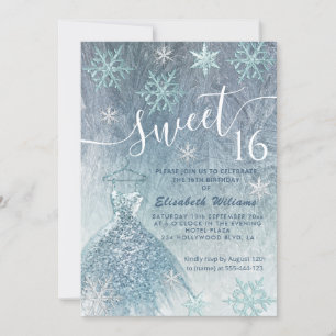 Invitation Hiver merveilleux bleu robe glittery ombre invita