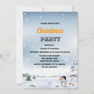 Invitation Hiver merveilleux neige entreprise Noël