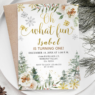 Invitation Hiver Moderne Oh Quel Amusant Premier Anniversaire