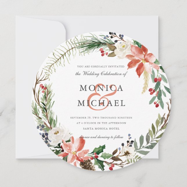 Invitation Hiver mystique | Mariage de couronne botanique (Devant)