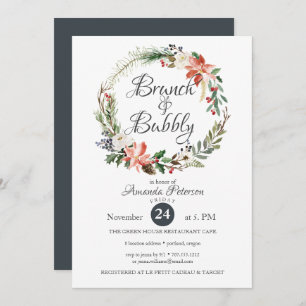 Invitation Hiver mystique MARIAGE WREATCH BRUNCH Bubbly