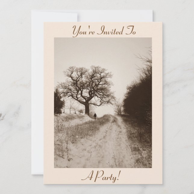 Invitation hiver neige photo noël (Devant)