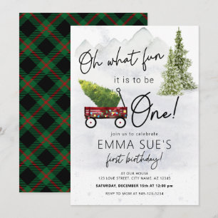 Invitation Hiver Oh Quel plaisir Noël Arbre Premier Anniversa