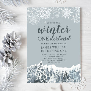 Invitation Hiver Onderland Snowflakes Premier anniversaire