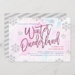 Invitation Hiver ONE derland Anniversaire Parties scintillant