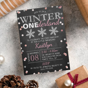 Invitation Hiver ONE derland Chalkboard 1er anniversaire