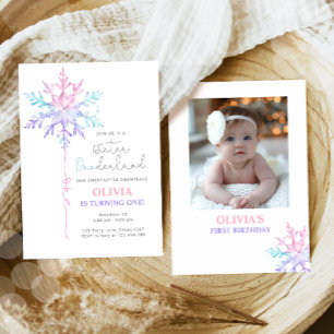 Invitation Hiver ONE derland Flamme de neige premier annivers