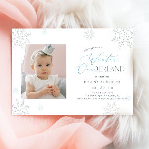 Invitation Hiver One-derland Premier Anniversaire Bébé Enfant