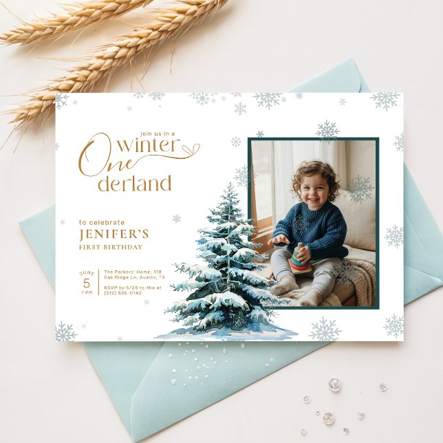Invitation Hiver One-derland Premier Anniversaire Garçon Fill (Créateur téléchargé)