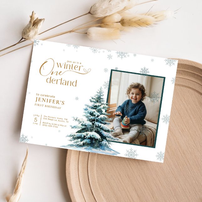 Invitation Hiver One-derland Premier Anniversaire Garçon Fill (Créateur téléchargé)