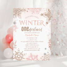 Hiver Onederland 1er anniversaire Pink Snowflake
