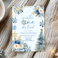 Hiver Onederland Flocon de neige 1ère fête d'anniv