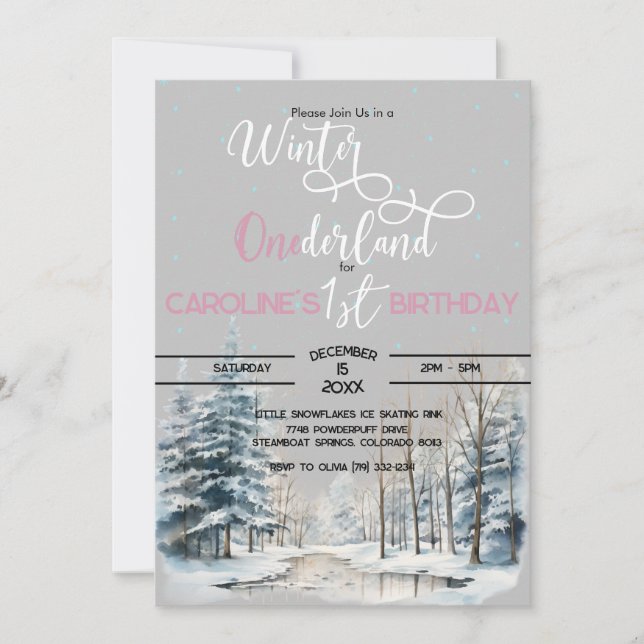 Invitation Hiver Onederland Noël 1er anniversaire garçon (Devant)